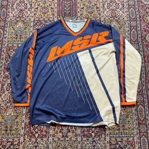 MSR Malcolm Smith Racing Long Sleeve Motocross Jersey Men's 3XL Navy Orange Tan
